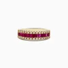 Effy Jewelry Ruby Royal 14K Yellow Gold Princess Cut Ruby Band, 1.46 TCW | Rings