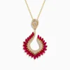 Effy Jewelry Ruby Royal Yellow Gold Ruby and Diamond Statement Pendant, 4.88 TCW | Necklaces & Pendants