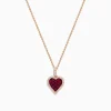 Effy Jewelry Ruby Royale 14K Rose Gold Ruby and Diamond Heart Pendant | Necklaces & Pendants