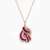 BH Multi Ruby Royale 14K Rose Gold Ruby and Diamond Intertwined Pendant, 2.83 TCW | Necklaces & Pendants