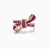 Effy Jewelry Ruby Royale 14K Rose Gold Ruby and Diamond Bow Ring, 1.61 TCW | Rings