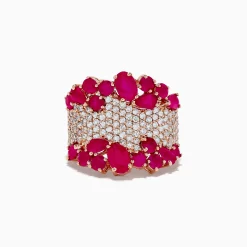 Effy Jewelry Ruby Royale 14K Rose Gold Ruby and Diamond Cocktail Ring | Rings