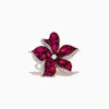 Effy Jewelry Ruby Royale 14K Rose Gold Ruby and Diamond Flower Ring | Rings