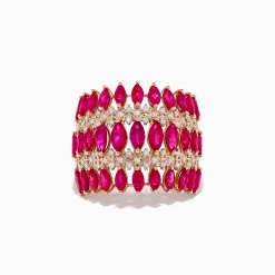 Effy Jewelry Ruby Royale 14K Rose Gold Ruby and Diamond Ring | Rings