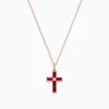 BH Multi Ruby Royale 14K Rose Gold Ruby and Diamond Cross Pendant | Necklaces & Pendants