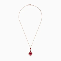 Effy Jewelry Ruby Royale 14K Rose Gold Ruby and Diamond Pendant | Necklaces & Pendants