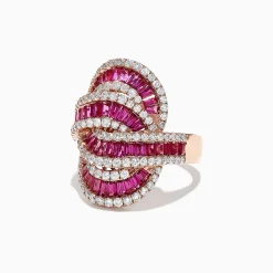 Effy Jewelry Ruby Royale 14K Rose Gold Ruby and Diamond Cocktail Ring, 3.78 TCW | Rings