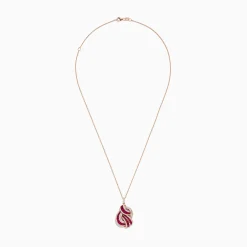 BH Multi Ruby Royale 14K Rose Gold Ruby and Diamond Intertwined Pendant, 2.83 TCW | Necklaces & Pendants
