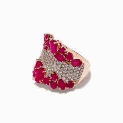 Effy Jewelry Ruby Royale 14K Rose Gold Ruby and Diamond Cocktail Ring | Rings