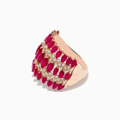 Effy Jewelry Ruby Royale 14K Rose Gold Ruby and Diamond Ring | Rings