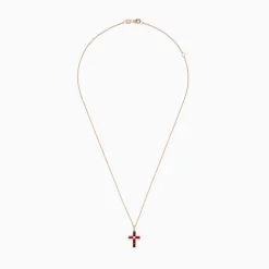 BH Multi Ruby Royale 14K Rose Gold Ruby and Diamond Cross Pendant | Necklaces & Pendants