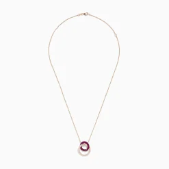 BH Multi Ruby Royale 14K Rose Gold Ruby and Diamond Intertwined Circles Pendant | Necklaces & Pendants