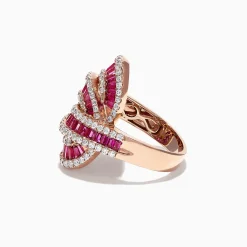 Effy Jewelry Ruby Royale 14K Rose Gold Ruby and Diamond Cocktail Ring, 3.78 TCW | Rings