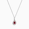 Effy Jewelry Ruby Royale 14K Two Tone Gold Pear Shaped Ruby Pendant, 0.68 TCW | Necklaces & Pendants