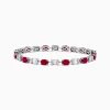 Effy Jewelry Ruby Royale 14K White Gold Ruby and Diamond Tennis Bracelet | Bracelets
