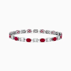 Effy Jewelry Ruby Royale 14K White Gold Ruby and Diamond Tennis Bracelet | Bracelets
