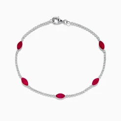 Effy Jewelry Ruby Royale 14K White Gold Ruby and Diamond Tennis Bracelet | Bracelets
