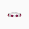 Effy Jewelry Ruby Royale 14K White Gold Ruby and Diamond Stacking Band, 1.39 TCW | Rings