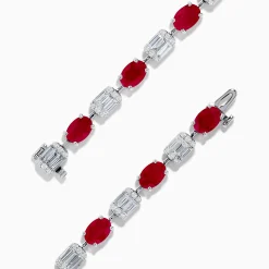 Effy Jewelry Ruby Royale 14K White Gold Ruby and Diamond Tennis Bracelet | Bracelets