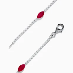 Effy Jewelry Ruby Royale 14K White Gold Ruby and Diamond Tennis Bracelet | Bracelets
