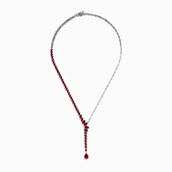BH Multi Ruby Royale 14K White Gold Ruby and Diamond Statement Necklace 11.80 TCW | Necklaces & Pendants