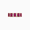 Effy Jewelry Ruby Royale 14K Yellow Gold Emerald Cut Ruby and Diamond Band, 2.10 TCW | Rings