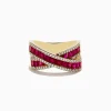 Effy Jewelry Ruby Royale 14K Yellow Gold Princess Cut Ruby Crossover Ring, 2.73 TCW | Rings