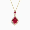 Effy Jewelry Ruby Royale 14K Yellow Gold Ruby and Diamond Pendant | Necklaces & Pendants