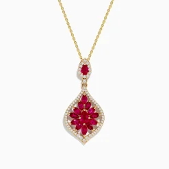 Effy Jewelry Ruby Royale 14K Yellow Gold Ruby and Diamond Pendant | Necklaces & Pendants