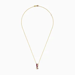 Effy Jewelry Ruby Royale 14K Yellow Gold Ruby and Diamond Crossover Pendant | Necklaces & Pendants