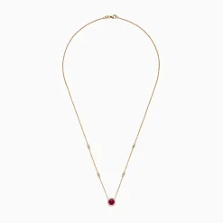 Effy Jewelry Ruby Royale 14K Yellow Gold Ruby and Diamond Station Necklace, 1.11 TCW | Necklaces & Pendants