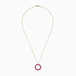 Effy Jewelry Ruby Royale 14K Yellow Gold Marquise Cute Ruby Circle Pendant | Necklaces & Pendants