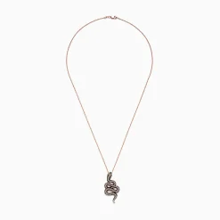 Effy Jewelry Safari 14K Rose Gold Diamond and Tsavorite Snake Pendant, 1.41 TCW | Necklaces & Pendants