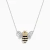Effy Jewelry Safari 14K White Gold White and Black Diamond Bee Necklace | Necklaces & Pendants