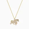 Effy Jewelry Safari 14K Yellow Gold and Diamond Horse Pendant | Necklaces & Pendants