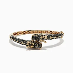 BH Multi Safari 14K Yellow Gold Black Diamond Dragon Bangle | Bracelets