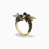 BH Multi Safari 14K Yellow Gold Black Diamond Double Headed Dragon Ring | Rings