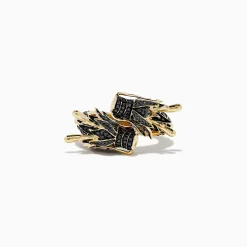 BH Multi Safari 14K Yellow Gold Black Diamond Double Headed Dragon Ring | Rings