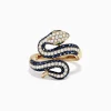 Effy Jewelry Safari 14K Yellow Gold Blue Sapphire and Diamond Snake Ring, 1.49 TW | Rings
