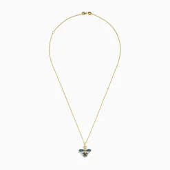 BH Multi Safari 14K Yellow Gold Blue and White Diamond Bee Pendant | Necklaces & Pendants