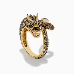 Effy Jewelry Safari 14K Yellow Gold Brown Diamond Dragon Ring | Rings