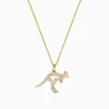 BH Multi Safari 14K Yellow Gold Diamond Kangaroo Pendant, 0.22 TCW | Necklaces & Pendants