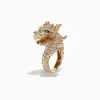 Effy Jewelry Safari 14K Yellow Gold Diamond Dragon Ring, 1.42 TCW | Rings
