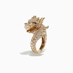 Effy Jewelry Safari 14K Yellow Gold Diamond Dragon Ring, 1.42 TCW | Rings