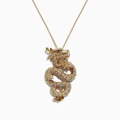 Effy Jewelry Safari 14K Yellow Gold Diamond Dragon Pendant, 0.59 TCW | Necklaces & Pendants