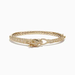 Effy Jewelry Safari 14K Yellow Gold Diamond Dragon Bangle, 1.83 TCW | Bracelets