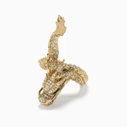 Effy Jewelry Safari 14K Yellow Gold Diamond Dragon Ring, 1.08 TCW | Rings