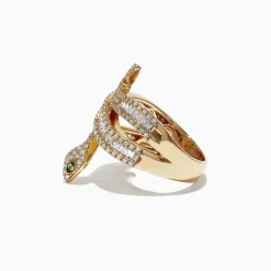 Effy Jewelry Safari 14K Yellow Gold Diamond Snake Ring, 0.95 TCW | Rings