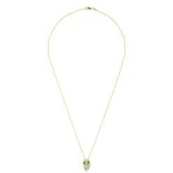 Effy Jewelry Safari 14K Yellow Gold Emerald and Diamond Owl Pendant, 0.18 TCW | Necklaces & Pendants