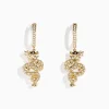 BH Multi Safari 14K Yellow Gold Espresso and White Diamond Dragon Earrings | Earrings